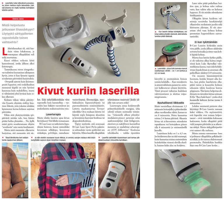 B-Cure laser testissä